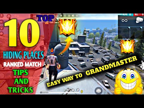 TOP 10 HIDING PLACES IN FREE FIRE || FOR RANKED MATCH | ASH GAMING TAMIL