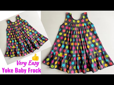 Very Easy Yoke Baby Frock Cutting and Stitching | Baby Frock cutting and stitching