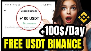 FREE USDT ON BINANCE | CLAIM 100USDT DAILY FOR FREE | MAKE MONEY ONLINE #freeusdtbinance