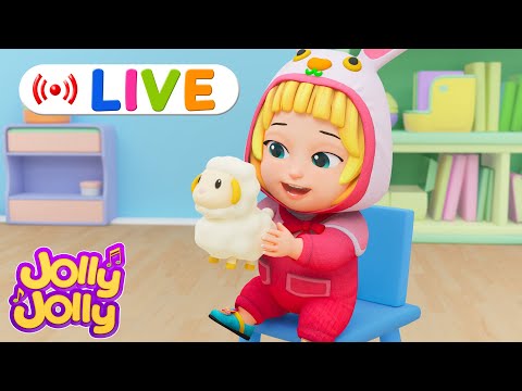 LIVE🔴Mary had a little lamb, Old MacDonald had a farm + More | Jolly Jolly & Animals - Best Songs!