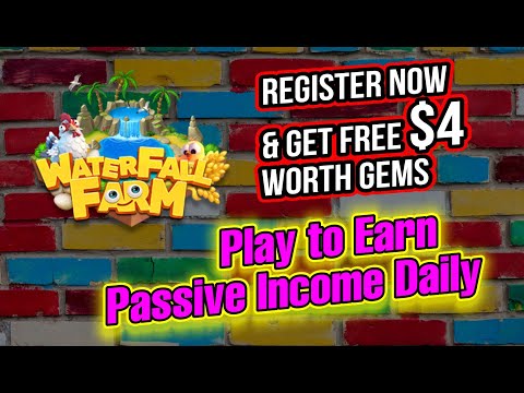 GET FREE Gems worth 4$ - Water Fall Farm - Play to Earn - Instant Withdrawal - Passive Income