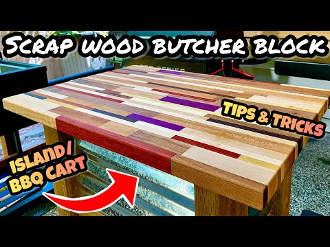 Scrap Wood Butcher Block: Grill Cart/ Outdoor Kitchen Island Build