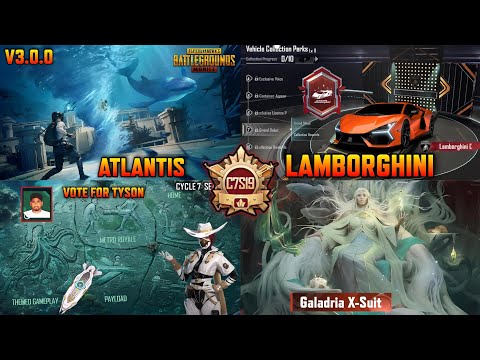 Royale Pass A8 Leaks | New Atlantis Mode | Lamborghini Supercar | Cycle 7 Rewards  | V3.0.0 Update