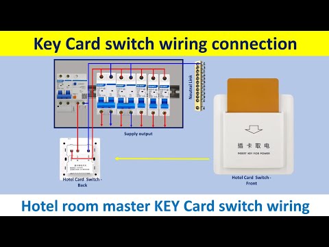 Hotel room complete wiring diagram with key card switch | Key Card Switch Wiring | DB wiring |