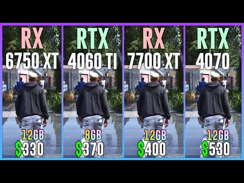 RX 6750 XT vs RTX 4060 TI vs RX 7700 XT vs RTX 4070 - Test in 20 Games