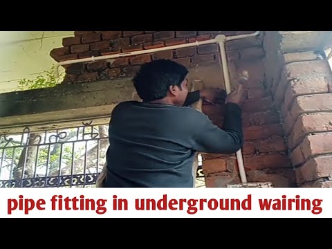 how to pipe fitting underground wairing in wall cutting/पाईप कि फिटींग कैसे करें दिवाल में