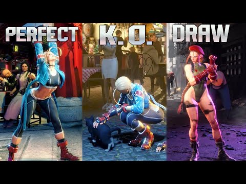 Street Fighter 6 - All Characters Taunts & Victory Poses (Perfect, Draw, Round Win)