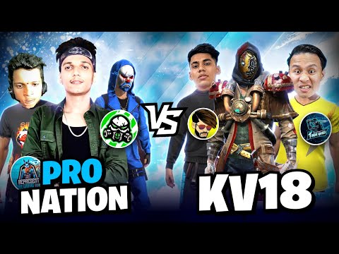 kv18, Tonde Gamer, UnGraduate Gamer, vs Pro Nation 😱 kv18 Vs Angry Youtuber 😡 || Free Fire max