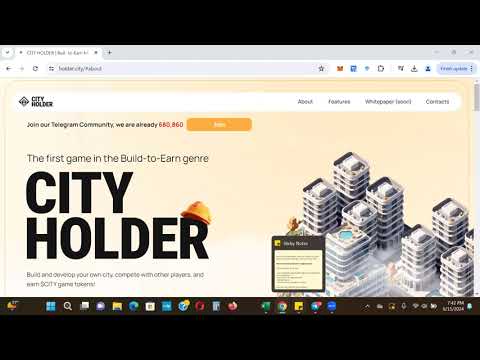 City Holder - New Build-To-Earn Game On Telegram! Hasn't Launched Yet And Already Has 750k Members!!