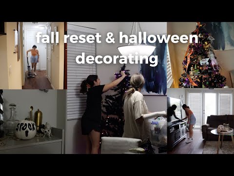 fall reset & halloween decor!  *deep cleaning, halloween decorating with friends, funny moments*