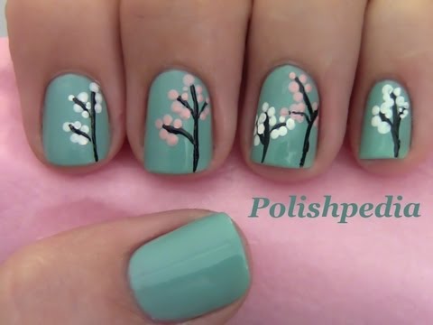 Japanese Cherry Blossom Nail Art