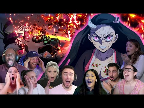 ANIME NEWBIES REACT TO TANJIRO & NEZUKO VS DAKI | DEMON SLAYER SEASON 2 EPISODE 13 REACTION