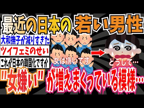 【韓国化】最近の日本の若い男性、“女嫌い”が増えまくっている模様…【ゆっくり ツイフェミ】