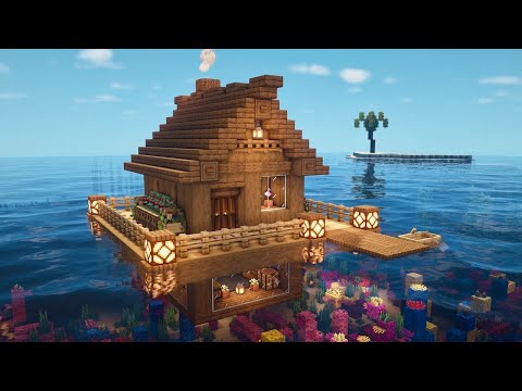 Minecraft Tutorial | How to Build a Starter Survival House on Water