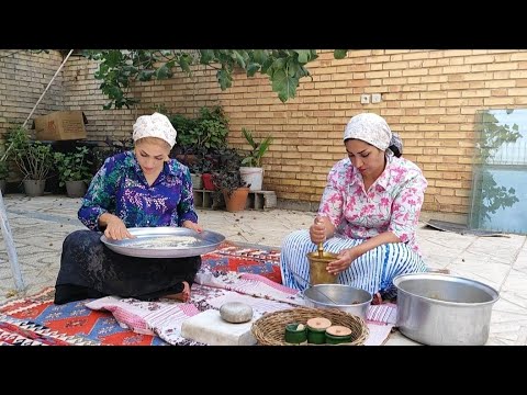 Village girls make sweet and delicious soup from bitter almonds😇😋