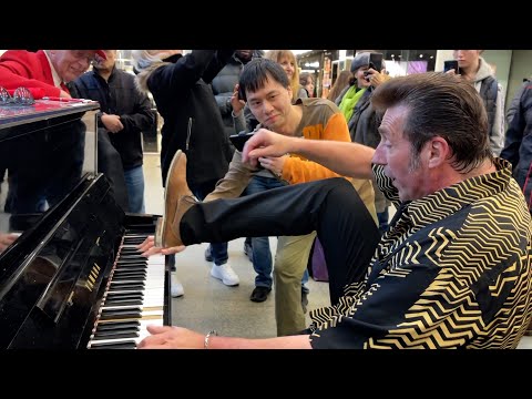 ONLOOKERS WATCH NICO BRINA PLAY PIANO WITH HIS FOOT!