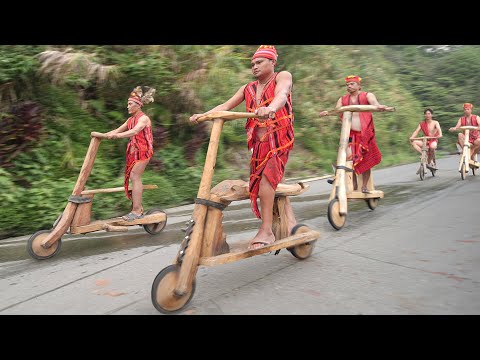 Riding Engineless Scooters on Streets of Philippine