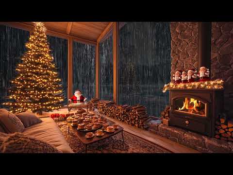 Christmas Eve Rain by the Cabin: Cozy Rain and Fire Sounds for a Relaxing Holiday Night