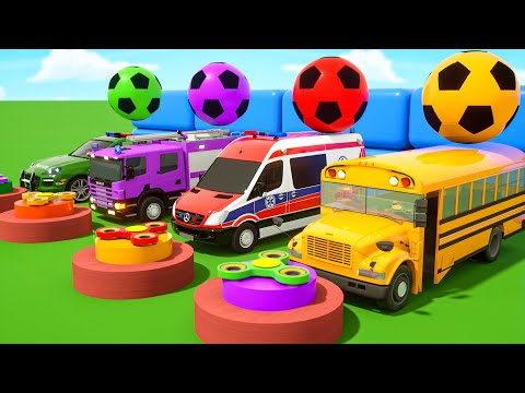 Baby Shark+Wheels On the Bus song-Big soccer ball and magic buttons-Baby Nursery Rhymes & Kids Songs