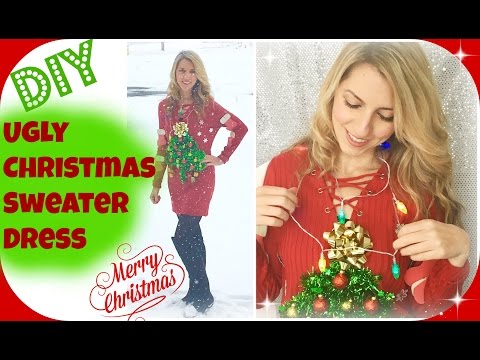 DIY Ugly Christmas Sweater Dress | Christmas Party Ideas