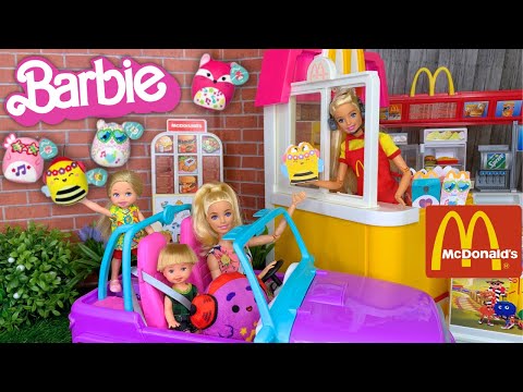 Barbie Doll Family McDonalds Drive Thru Squishmallows Happy Meal Toys