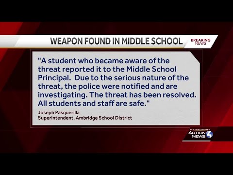 Ambridge Area School District releases statement after reported weapon found at middle school