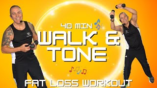 40 MIN WALKING WORKOUT FOR FAT LOSS, METABOLISM BOOST, CORE AND FULL BODY STRENGTH- Walk at Home