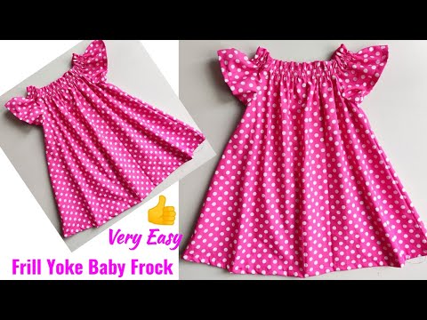 Very Easy Yoke Baby Frock Cutting and stitching | Yoke Baby Frock cutting and stitching