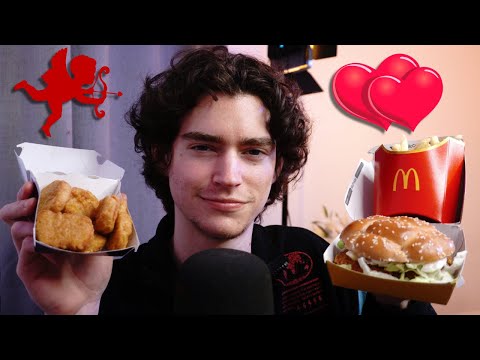 ASMR Will You Be My Valentine? | Dinner Date Mukbang (Close-Up Eating Sounds and Chit-Chat)