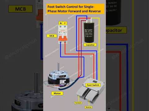 pedal/foot switch control single phase motor | single phase motor forward and reverse control