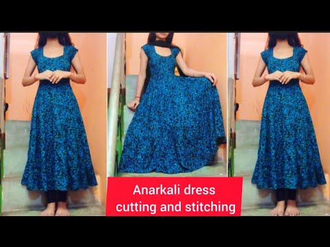 anarkali dress cutting and stitching || Umbrella frock cutting ||Anarkali suit cutting and stitching