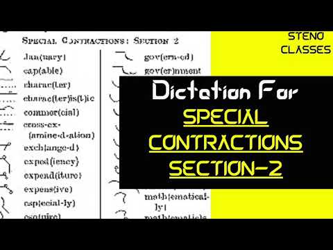 Special Contractions Section 2 (Dictation) | Pitman Shorthand (English) | 2021