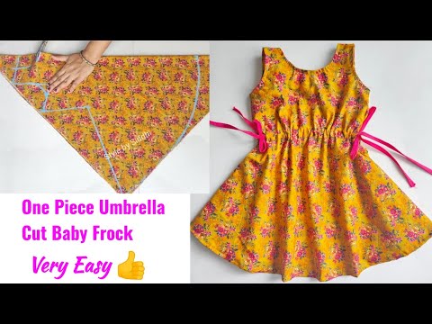 One Piece Umbrella cut baby frock cutting and stitching | Umbrella cut baby Frock cutting and stitch