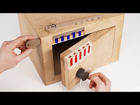 Wooden Safe with Magnetic Gravity Lock