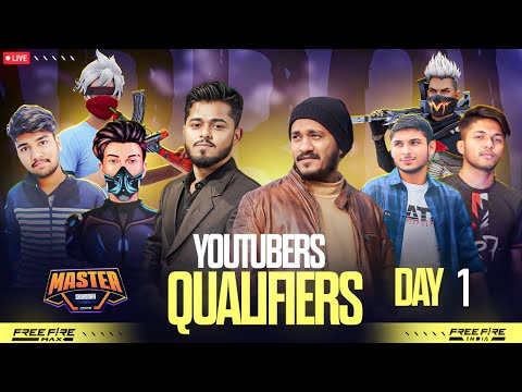 Master Showdown Youtubers Qualifier Group-A Day 1 | Free Fire Max Live gyangaming #nonstopgaming #ff