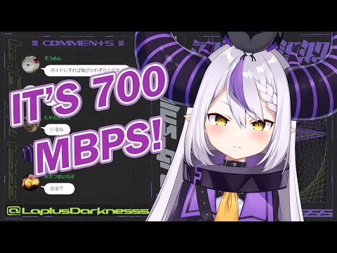 Laplus was surprised to learn that her parent's house has a better internet connection [Hololive]