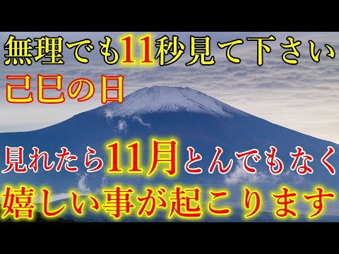 【己巳の日】無理でも11秒見て下さい。見れたら11月、とんでもなく嬉しい事が次々と起こります！奇跡を引き寄せる開運波動をお受け取り下さい。金運が上がる力を持つ動画【11月1日(金)大開運祈願】