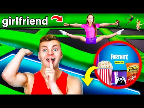 I Built a SECRET ROOM in a TRAMPOLINE PARK!