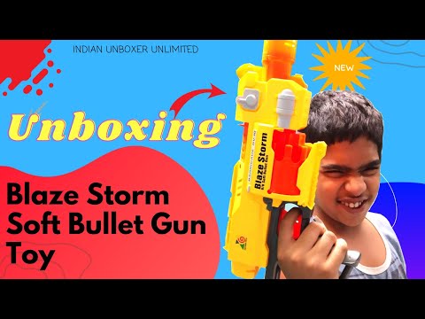 Automatic Blaze Storm Soft Bullet Gun Toy Unboxing, Testing & Review | सॉफ्ट बुलेट गन टॉय अनबॉक्सिंग