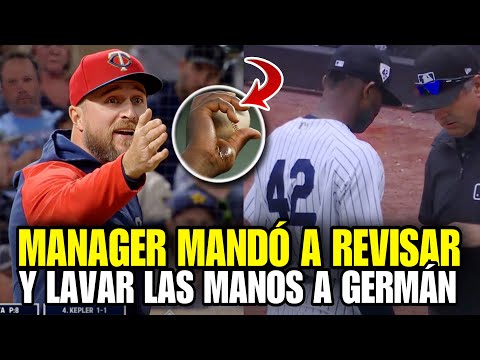 MANAGER MANDA A LAVAR LAS MANOS AL PITCHER DE LOS YANKEES DOMINGO GERMÁN, TWINS VS YANKEES - MLB