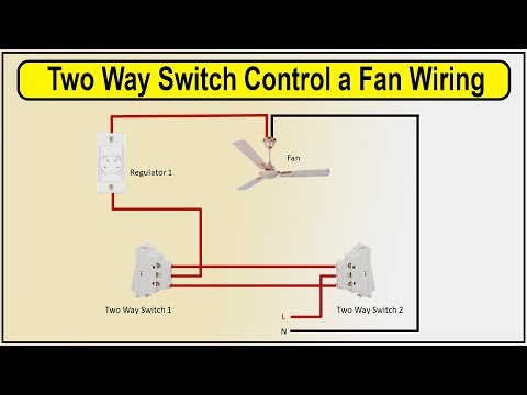 How to Make 2-way Switch Control a Fan Wiring Diagram | 2 way switch connection fan