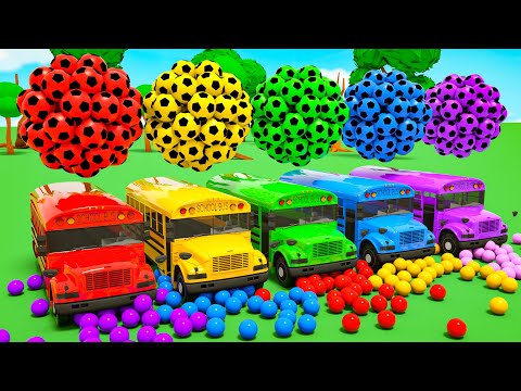 Baby Shark + Humpty Dumpty Song | School bus and big soccer ball | Baby Nursery Rhymes & Kids Songs