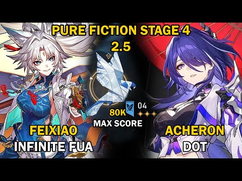 Feixiao Infinite FUA & Acheron DOT | Pure Fiction 4 (80K MAX Score) | Honkai: Star Rail 2.5