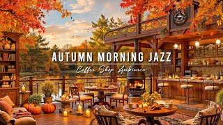 Relaxing Morning Jazz Music at Cozy Autumn Porch Ambience 🍂 Smooth Jazz Instrumental Music for Work