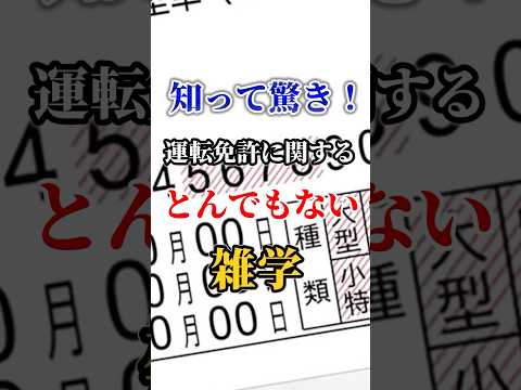 知って驚き！運転免許に関するとんでもない雑学 #車好き #ドライブ #高級車 #車 #雑学 #トヨタ