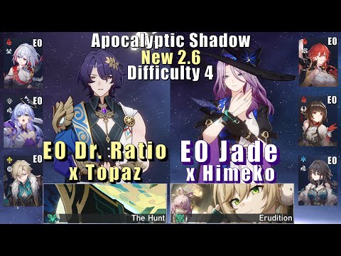 New Apocalyptic Shadow 4 | E0 Dr. Ratio Topaz & E0 Jade Himeko | 2.6 3 Stars | Honkai: Star Rail