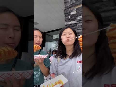 Korean Corn Dog Mukbang - 📍Jongro Corn Dogs, Flushing NY