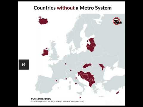 European Countries without a Metro System! #map #europe #metro #system #youtubeshorts