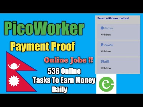 Complete Task And Earn Money Online in Nepal - Payment Proof of PicoWorker