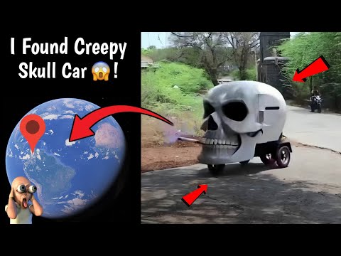 😱 I Found Creepy Human Skull Car in Real Life On Google Earth and Google Maps!